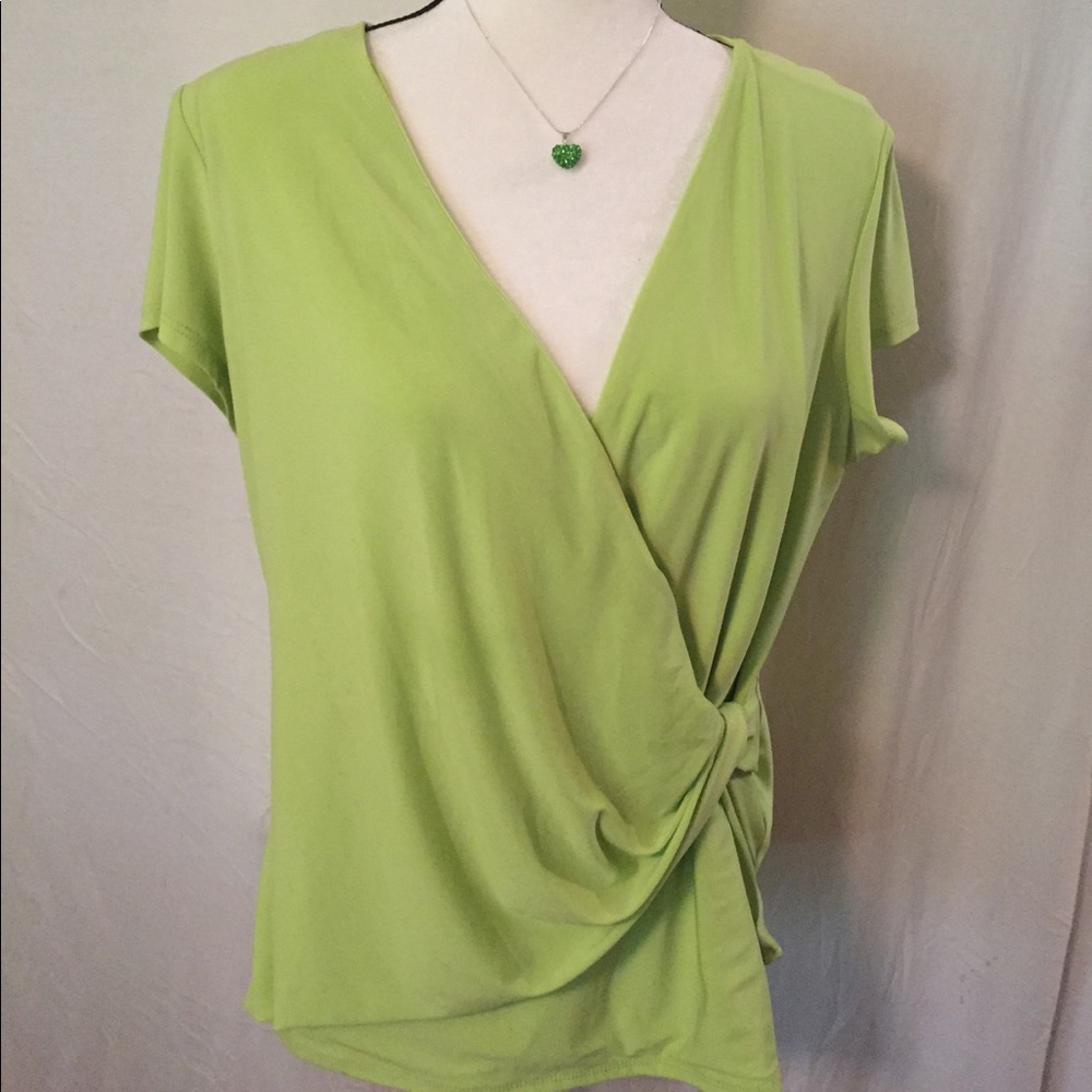 Heavy weight apple green top